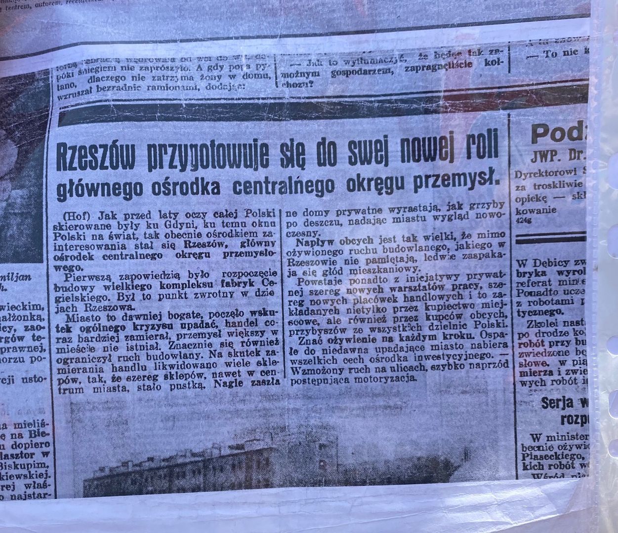 Notatka w gazecie z lat 30.