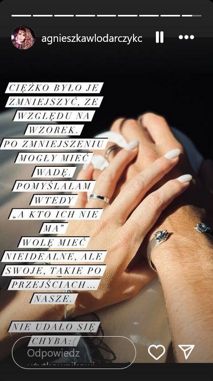 Agnieszka Włodarczyk tłumaczy, dlaczego nie nosi obrączki.