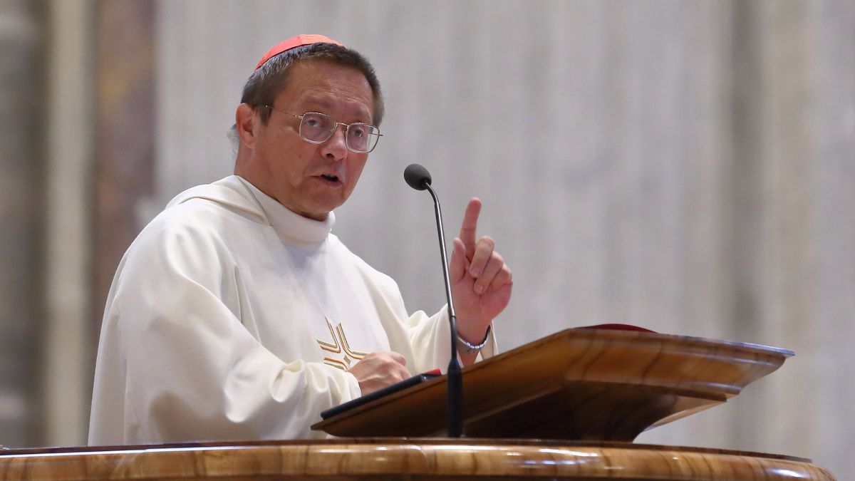 Cardinal Grzegorz Rys speaks during solemn Mass on the occasion of the 45th anniversary of the election of St. John Paul II to the Petrine Ministry celebrated by Archbishop Stanisaw Gdecki. Vatican City (Vatican), October 16th, 2023 (Photo by Grzegorz Galazka/Archivio Grzegorz Galazka/Mondadori Portfolio via Getty Images)
