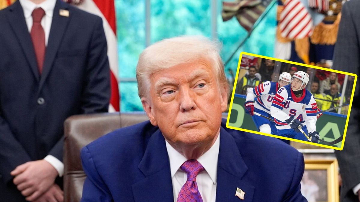 PAP/EPA / Na zdjęciach: reprezentacja USA w hokeju na lodzie (EPA/Bo Amstrup) i Donald Trump (EPA/Yuri Gripas)