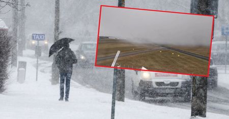 Niesamowite nagrania. Kamera uchwyciła początek burzy śnieżnej