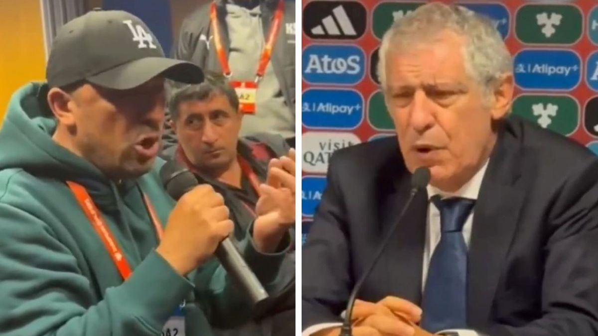 YouTube / Na zdjęciu: Fernando Santos (z prawej) i azerski dziennikarz
