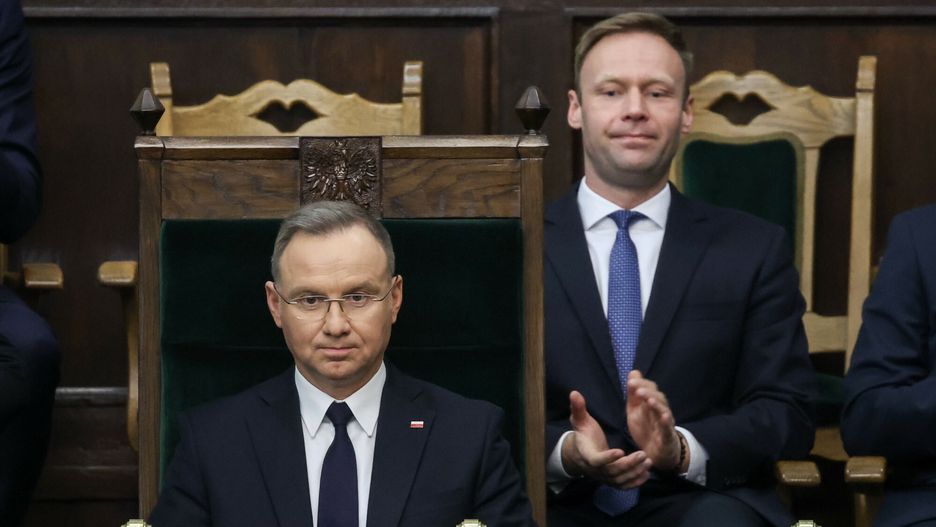 30. posiedzenie Sejmu X kadencji
07.03.2025 Warszawa 30. posiedzenie Sejmu X kadencji Fot. Jacek Dominski/REPORTER
N/z: Andrzej Duda, Marcin Mastalerek
Jacek Dominski/REPORTER