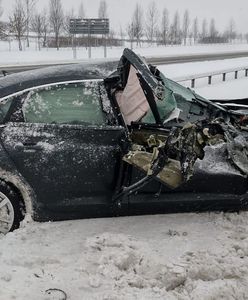 Roztrzaskał audi na naczepie ciężarówki