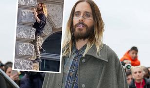 Jared Leto wzbudził sensację. Zaczął wspinać się po ścianie hotelu