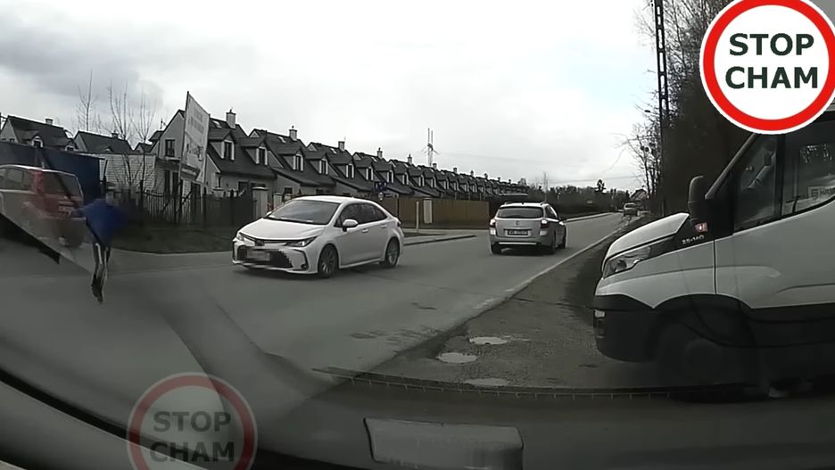 Beztrosko wbiegł wprost pod auto. Wstrząsające nagranie