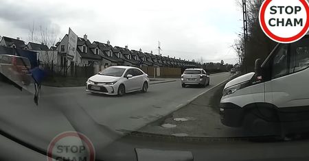 Beztrosko wbiegł wprost pod auto. Wstrząsające nagranie