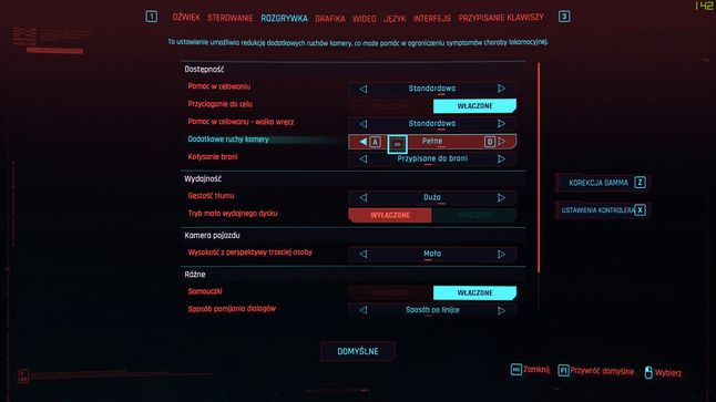 Cyberpunk 2077 - menu