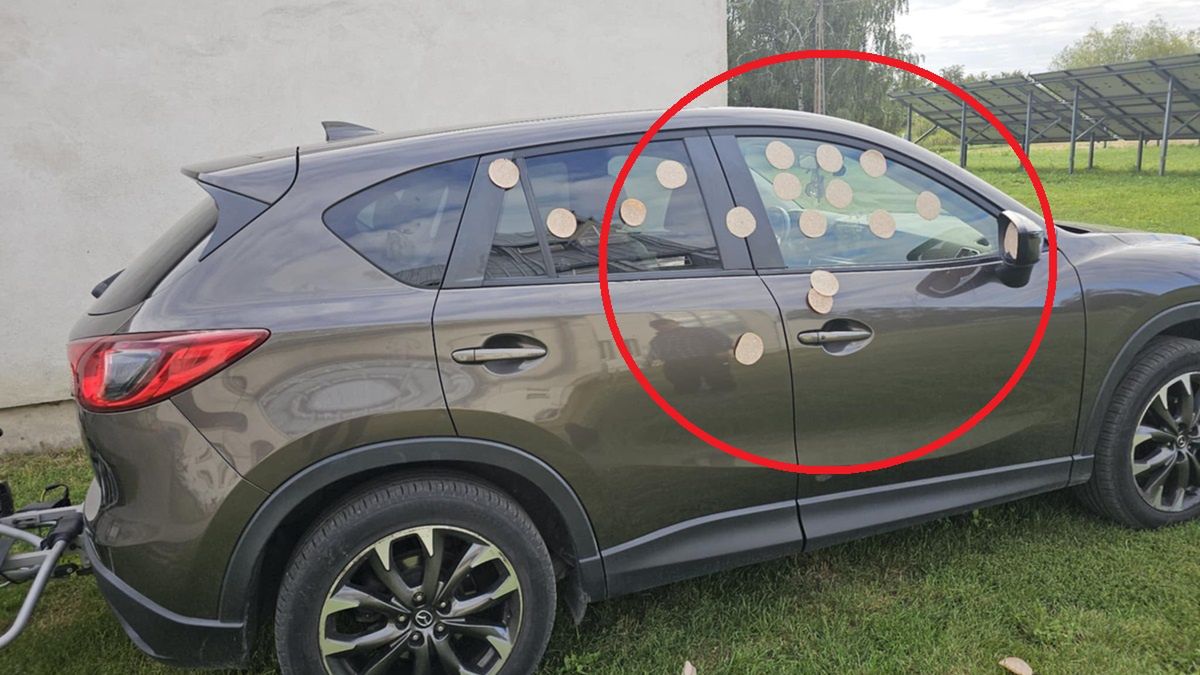 Ksiądz pokazał zdjęcie samochodu obrzuconego mielonką.