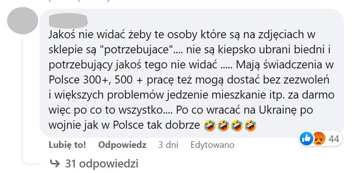 Darmowa odzież dla uchodźców - komentarze