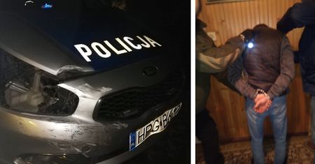 Staranował radiowóz i uciekł policjantom, prawie potrącając kobietę