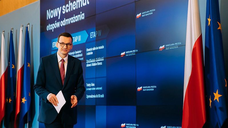20.04.2020. Konferencja prasowa premiera Mateusza Morawieckiego (fot. Krystian Maj/KPRM)