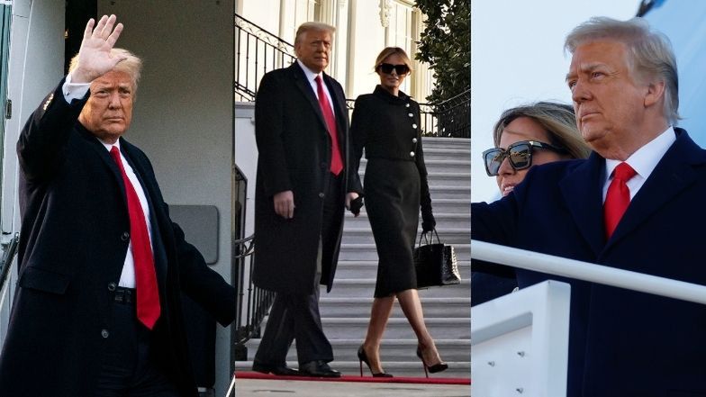 Donald i Melania Trumpowie żegnają się z Białym Domem