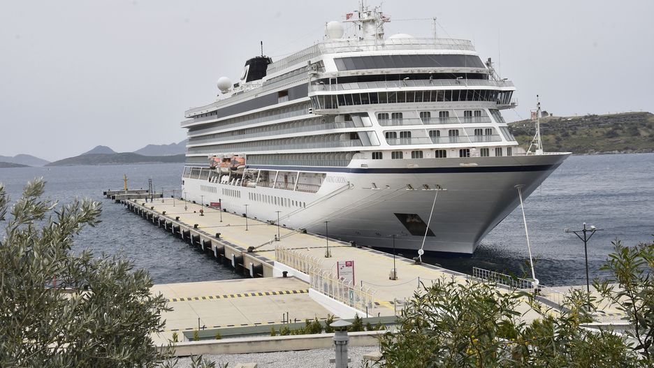 "Viking Orion" anchor in Bodrum
MUGLA, TURKEY - APRIL 18: "Viking Orion" cruise ship under the flag of Norway is seen anchored at Bodrum Cruise Port in Bodrum district of Mugla, Turkey on April 18, 2021. (Photo by Osman URAS/Anadolu Agency via Getty Images)
Anadolu Agency
viking orion, bodrum cruise port, mugla