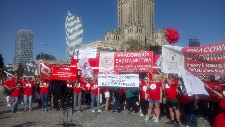 Warszawa. Protest pracowników sądów