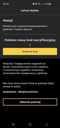 Ponowna weryfikacja numeru telefonu w aplikacji InPost Mobile