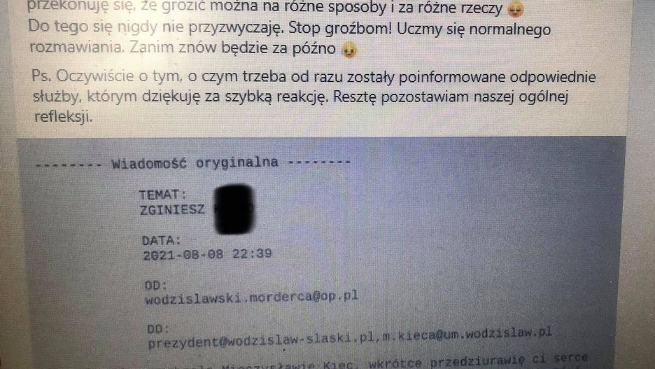 Mężczyzna w anonimowym mailu grozi prezydentowi, by "szykował się na koniec" 