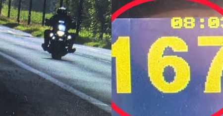 Ręce opadają. Motocyklista jechał 167 km/h. Policja nie miała wyjścia