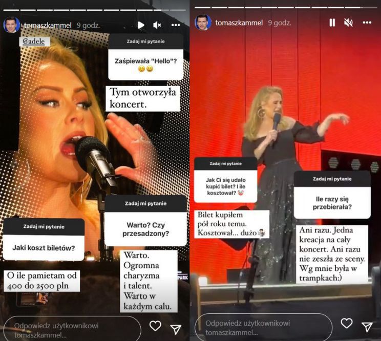 Tomasz Kammel stał zaledwie 6 metrów od Adele