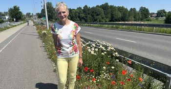 Alicja Klucznik przemieniła pobocze drogi w Suwałkach w łąkę kwietną