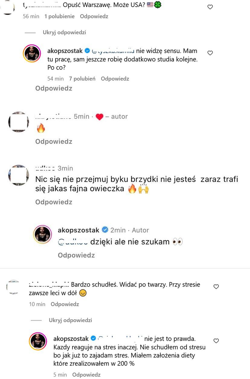 Akop Szostak odpowiada na komentarze internautów