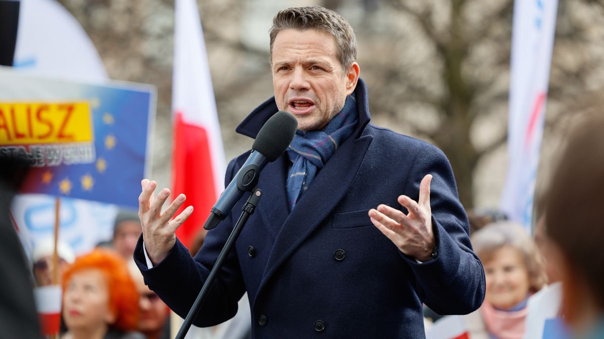 Rafa� Trzaskowski
Kalisz, 10.04.2025. Wybory Prezydenta RP 2025 - kampania. Kandydat KO w zbli�aj�cych si� wyborach na fotel prezydenta RP, prezydent Warszawy Rafa� Trzaskowski przemawia na swoim wiecu wyborczym w Kaliszu, 10 bm. (aldg) PAP/Tomasz Wojtasik
Tomasz Wojtasik
kampania, KO, Koalicja Obywatelska, Platforma Obywatelska, PO, PO-KO, polityk, polityka, prezydencja, prezydencka, prezydenckie, samorz�dowa, samorz�dowiec, spotkanie, sympatycy, wiec, w�adza lokalna, wyborcy, wyborcza, wyborcze, wybory, zwolennicy