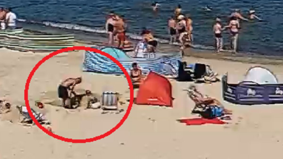 Kamera zarejestrowała turystę w Sarbinowie. Ratownicy ostrzegają