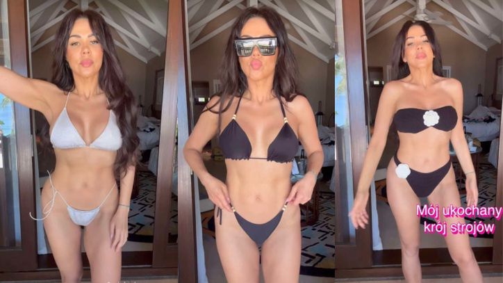 Sylwia Bomba pręży smukłe ciało w skąpych kostiumach kąpielowych