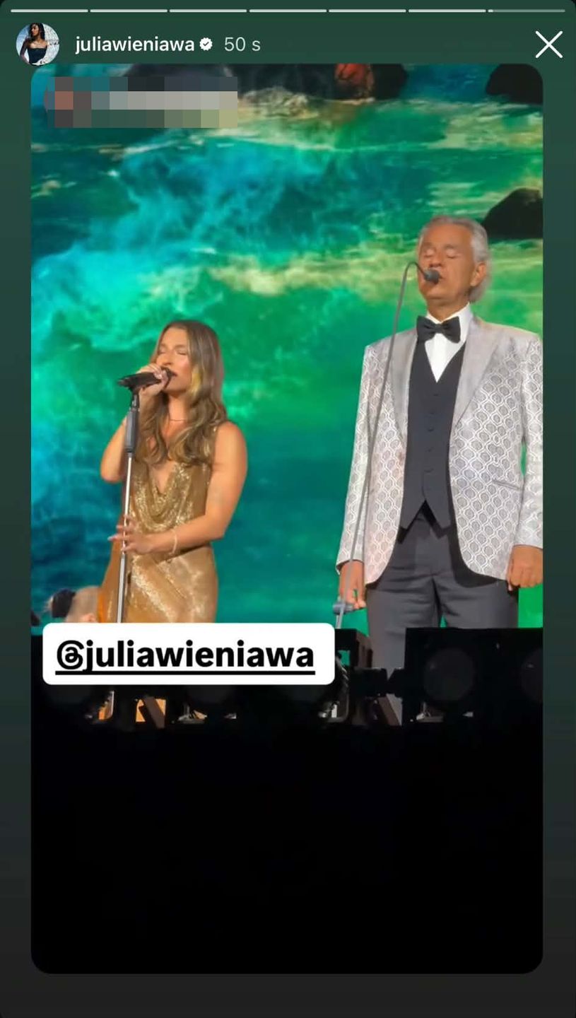 Julia Wieniawa i Andrea Bocelli na jednej scenie