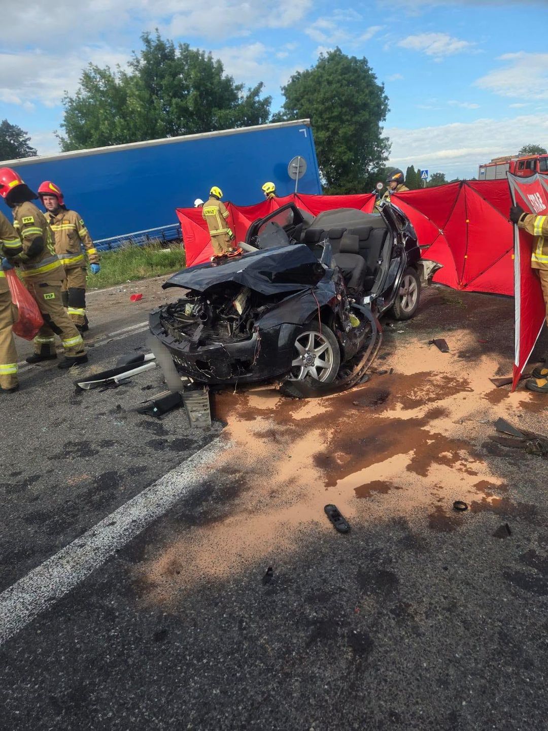 Wypadek na DK 10 w Dzierzążni 