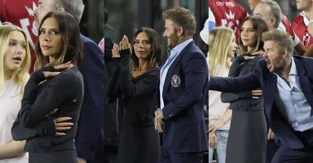 David Beckham dał się porwać emocjom na meczu, Victoria nieco mniej. Jej reakcje to hit: "I mówią, że żona nie pasjonuje się futbolem"