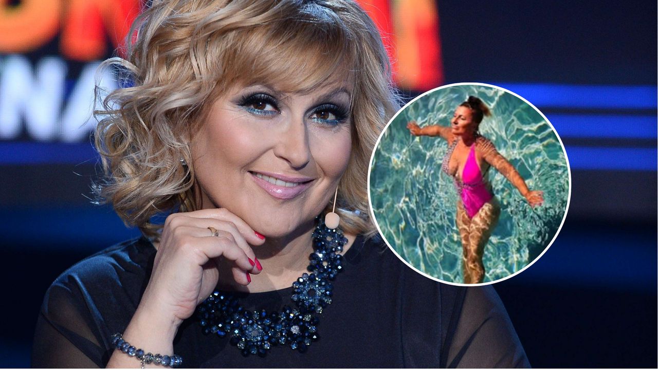 Katarzyna Skrzynecka w różowym kostiumie. Ekspert mody grzmi: "BEZGUŚCIE!"