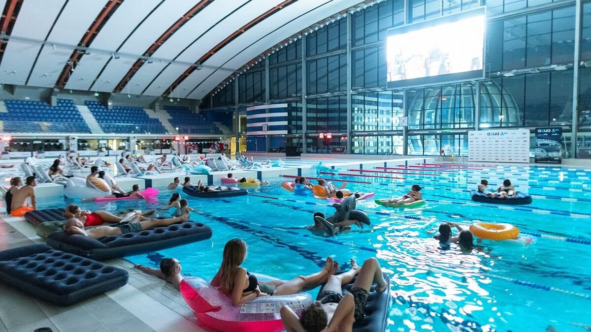 Seans filmowy na basenie olimpijskim Aqua Lublin