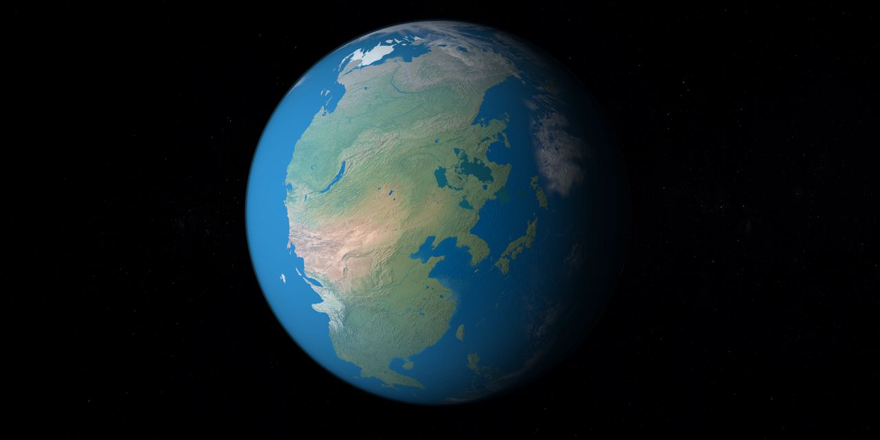 Pangea - this is what the last supercontinent looked like.