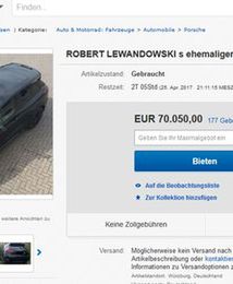 Niemiec nie płakał, jak sprzedawał. Auto Lewandowskiego robi furorę na ebayu