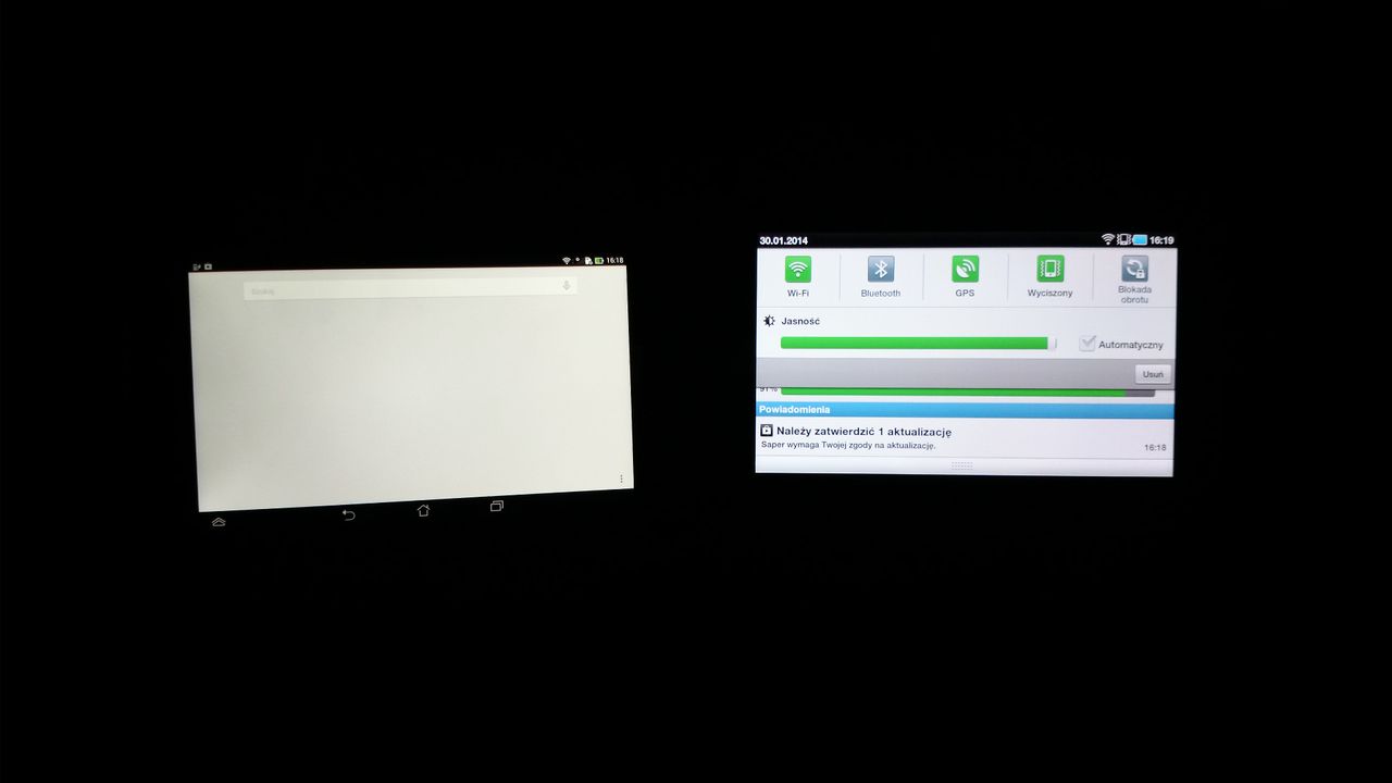 ekran ASUSA i Samsunga- ekrany na maksymalnym podświetleniu...
