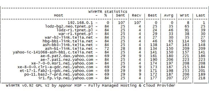 WinMTR 0.92