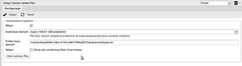 Konfiguracja pluginu plexmediaserver