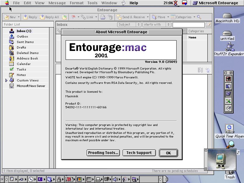Microsoft Entourage, czyli jeszcze bardziej zaawansowany klient poczty.