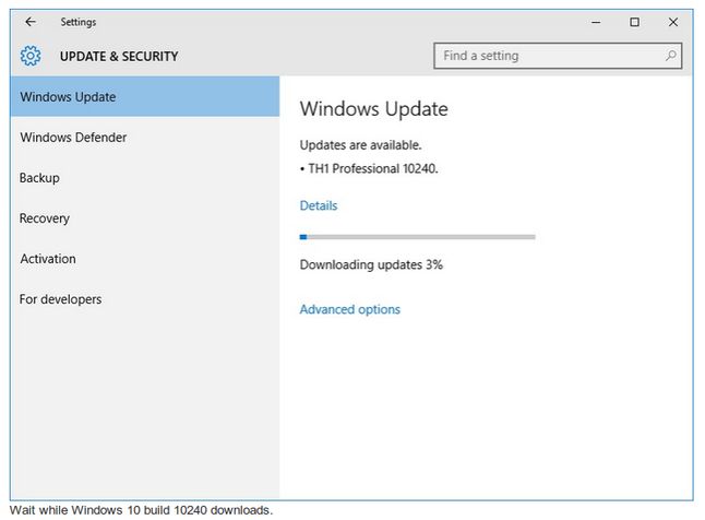 Windows Update: spraw sobie TH1 Professional 10240, czymkolwiek by nie było
