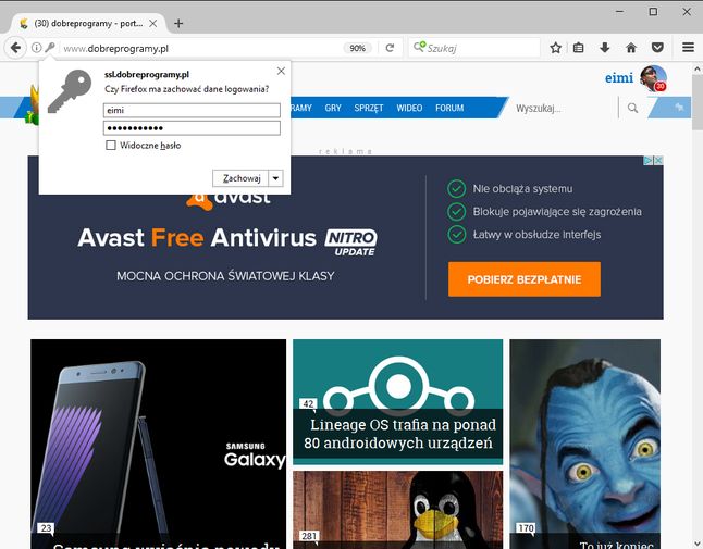 Przed dodaniem hasła Firefox pozwoli je zobaczyć