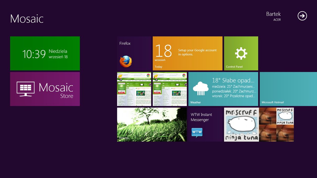 Metro UI w Windows 7 – Czyli Mosaic Project