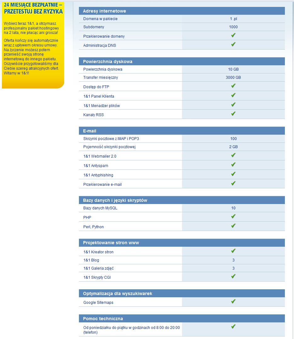 1and1.pl - czyli darmowy oraz porządny hosting.