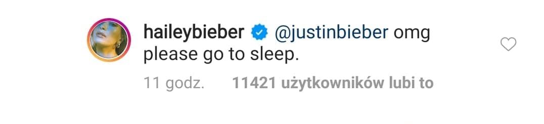 Justin Bieber i Hailey - komentarze pod postem na IG
