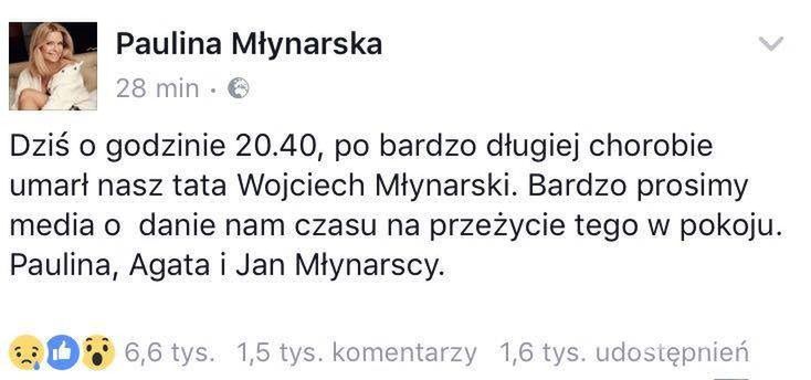Wojciech Młynarski nie żyje