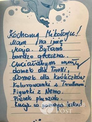 List córki Kamila Grosickiego do Mikołaja