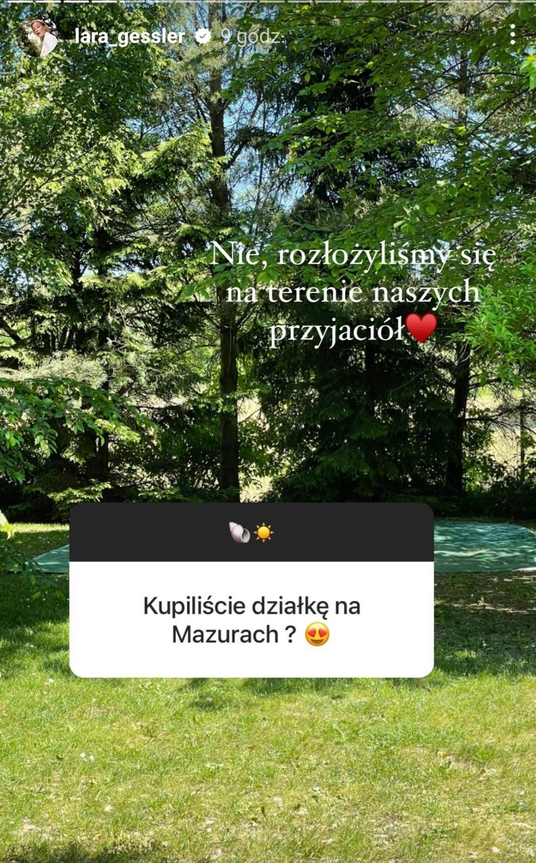 Lara Gessler postawiła namiot na Mazurach