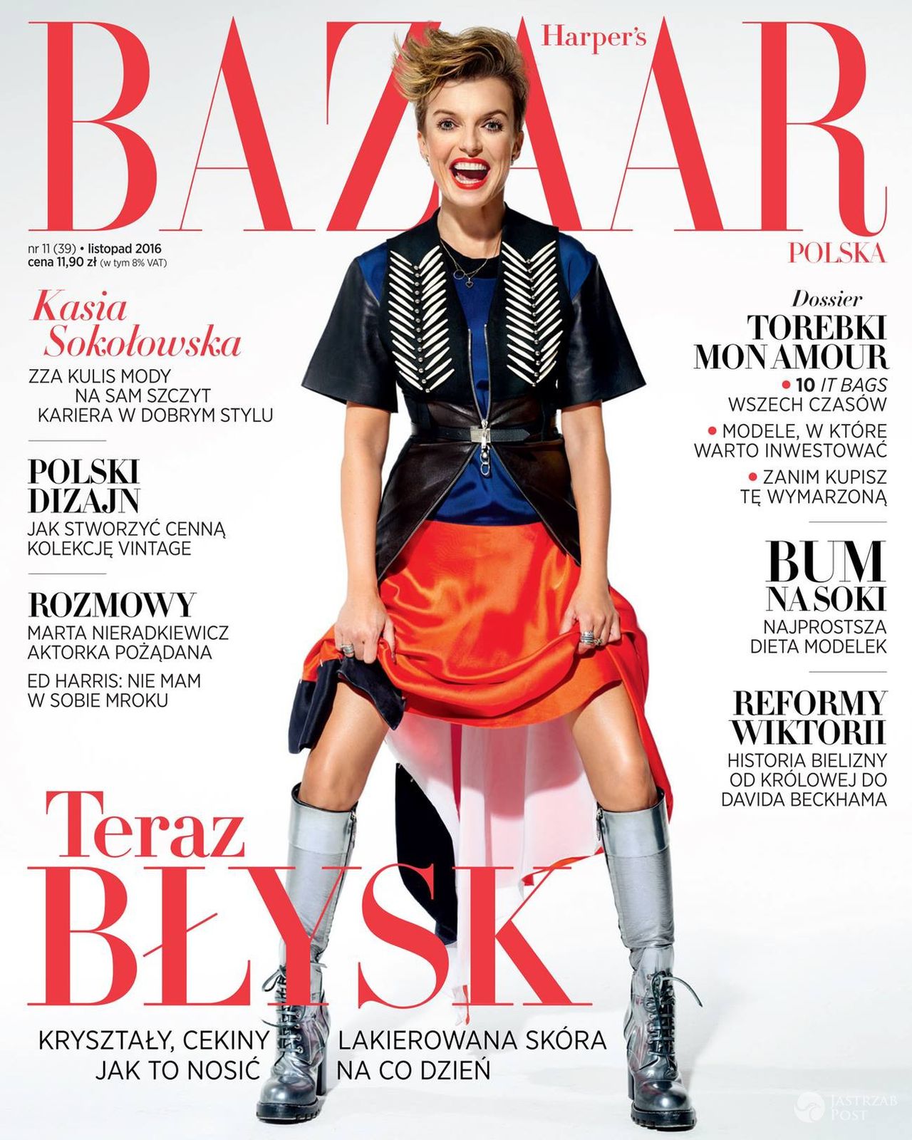 Kasia Sokołowska na okładce Harper's Bazaar