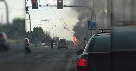 Pożar autobusu MPK Lublin na al. Kraśnickiej w Lublinie [ZDJĘCIA]