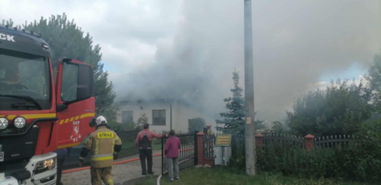 Pożar domu jednorodzinnego w miejscowości Antoninów